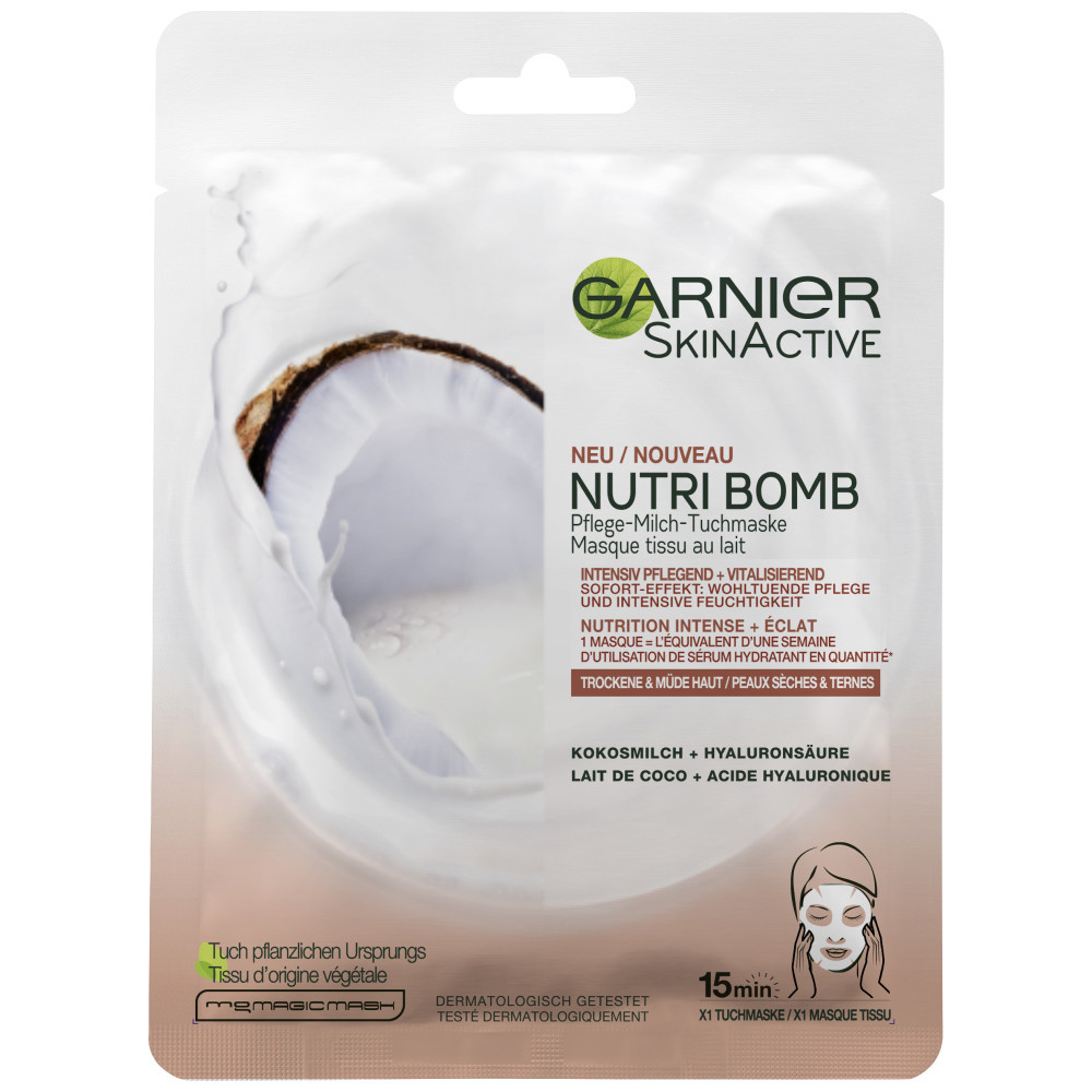 garnier Coffret 7 masques tissus de Garnier soin visage et yeux, - éclat, hydratation, nutrition, repulpant, purifiant