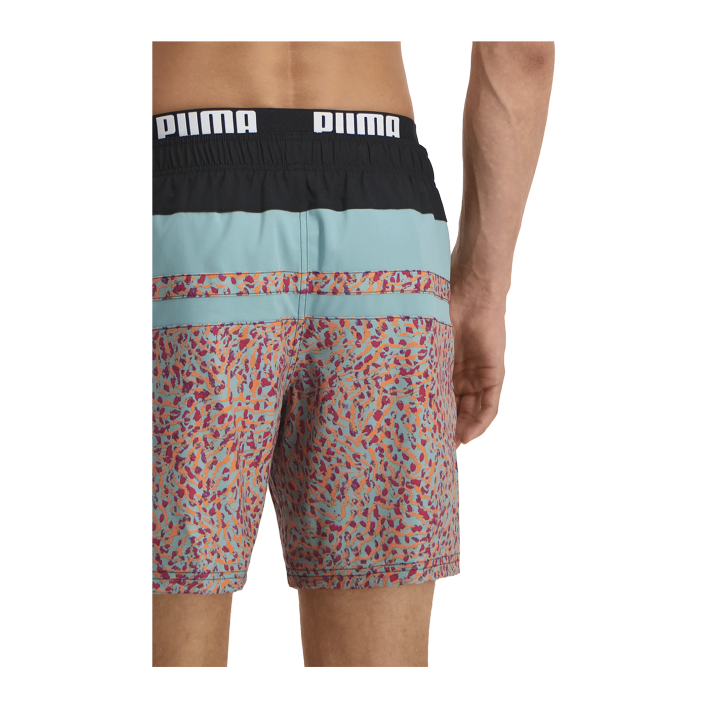 PUMA Swim Heritage Stripe Mid Badehose Pink F003