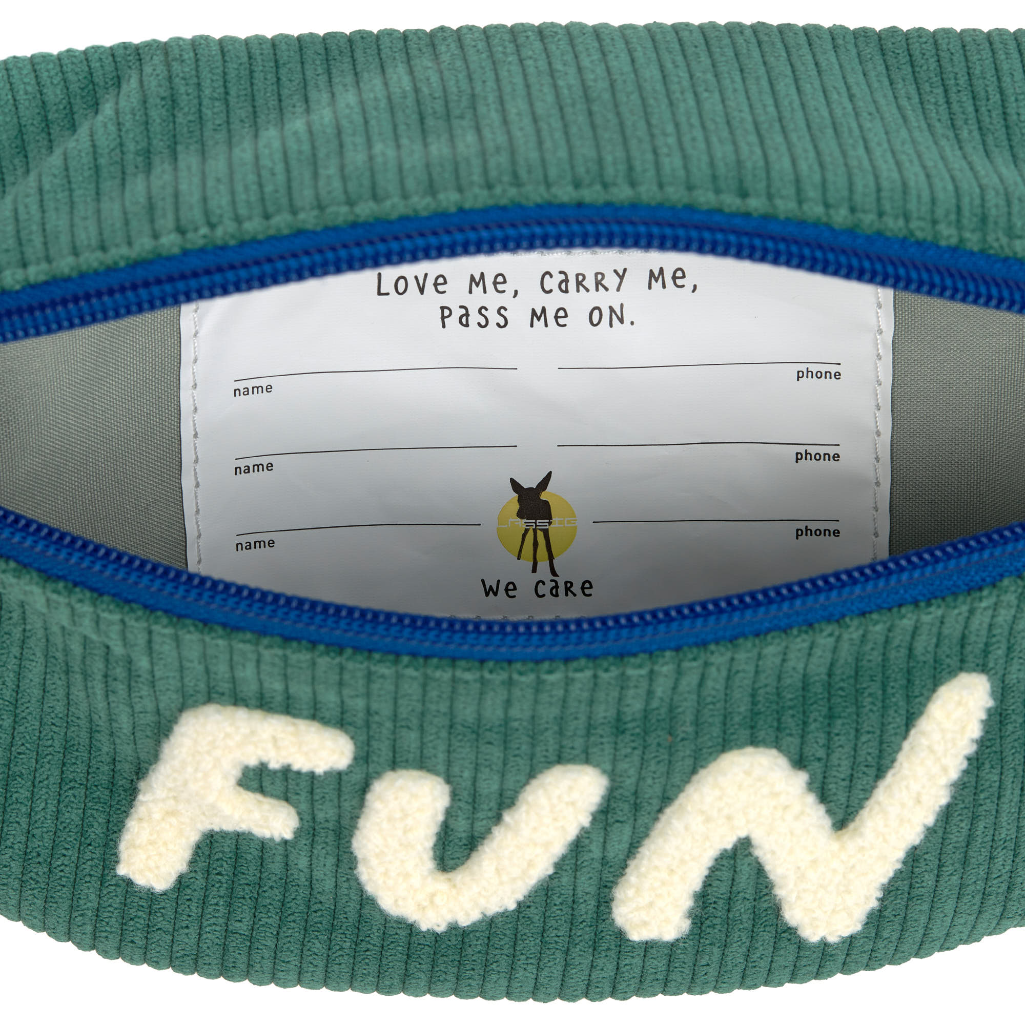 Bauchtasche Kinder Cord - Little Gang, Fun, Grün