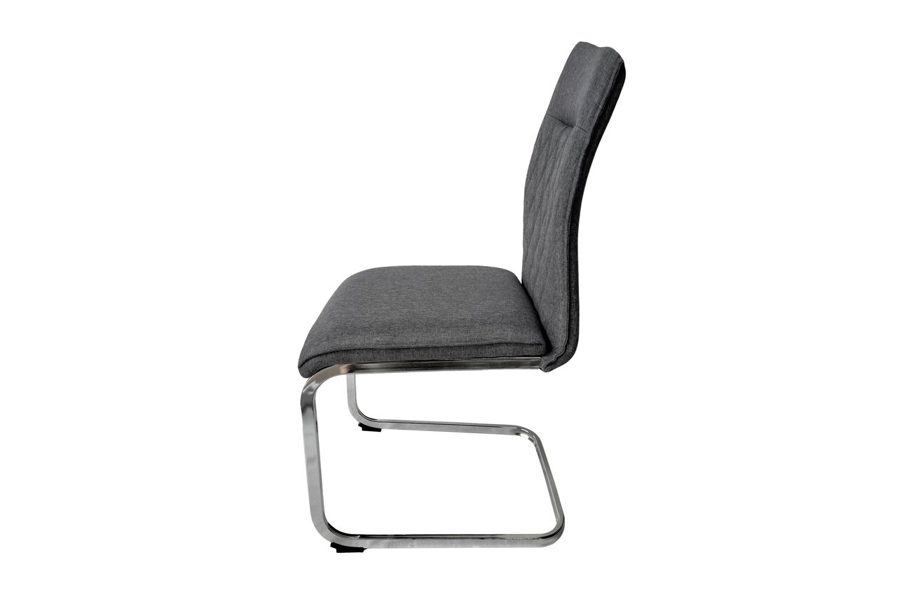 byLiving BELLA Schwinger, 2er-Set, Metall verchromt, Webstoffbezug grau