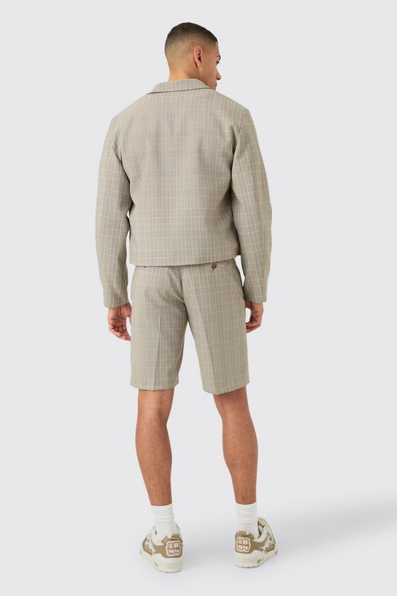 Smarte karierte Jacke mit Reißverschluss
