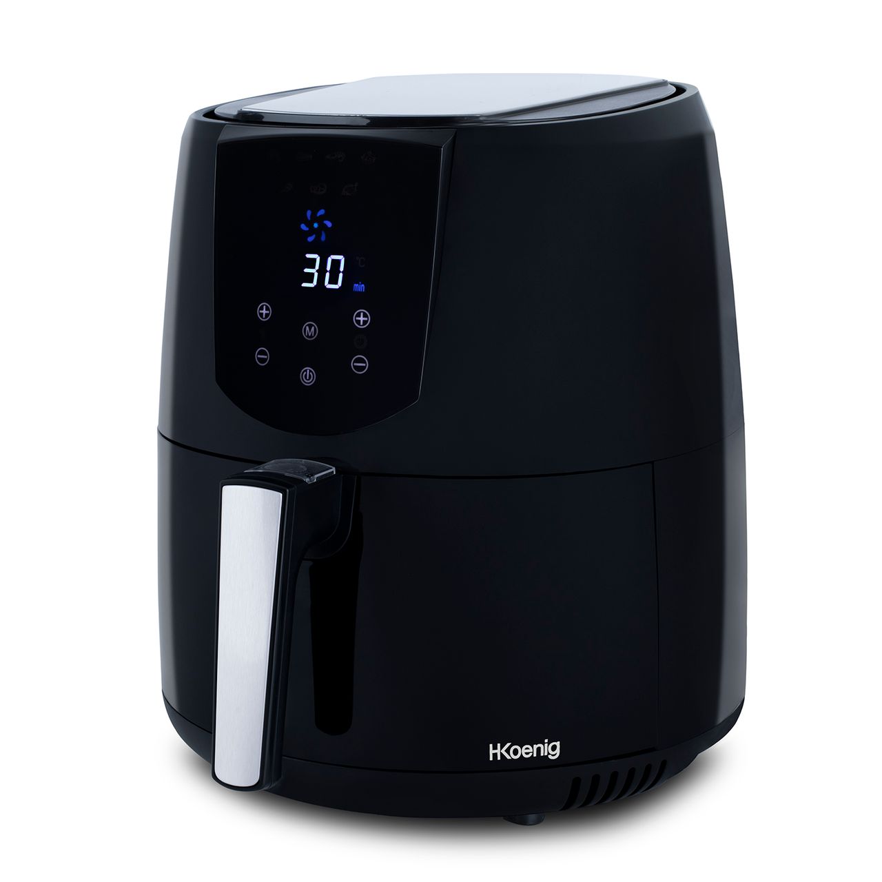 H.Koenig Elektrische Fritteuse FRY800, 1400 W, 4 L, bis zu 200°C, Kunststoff, Schwarz