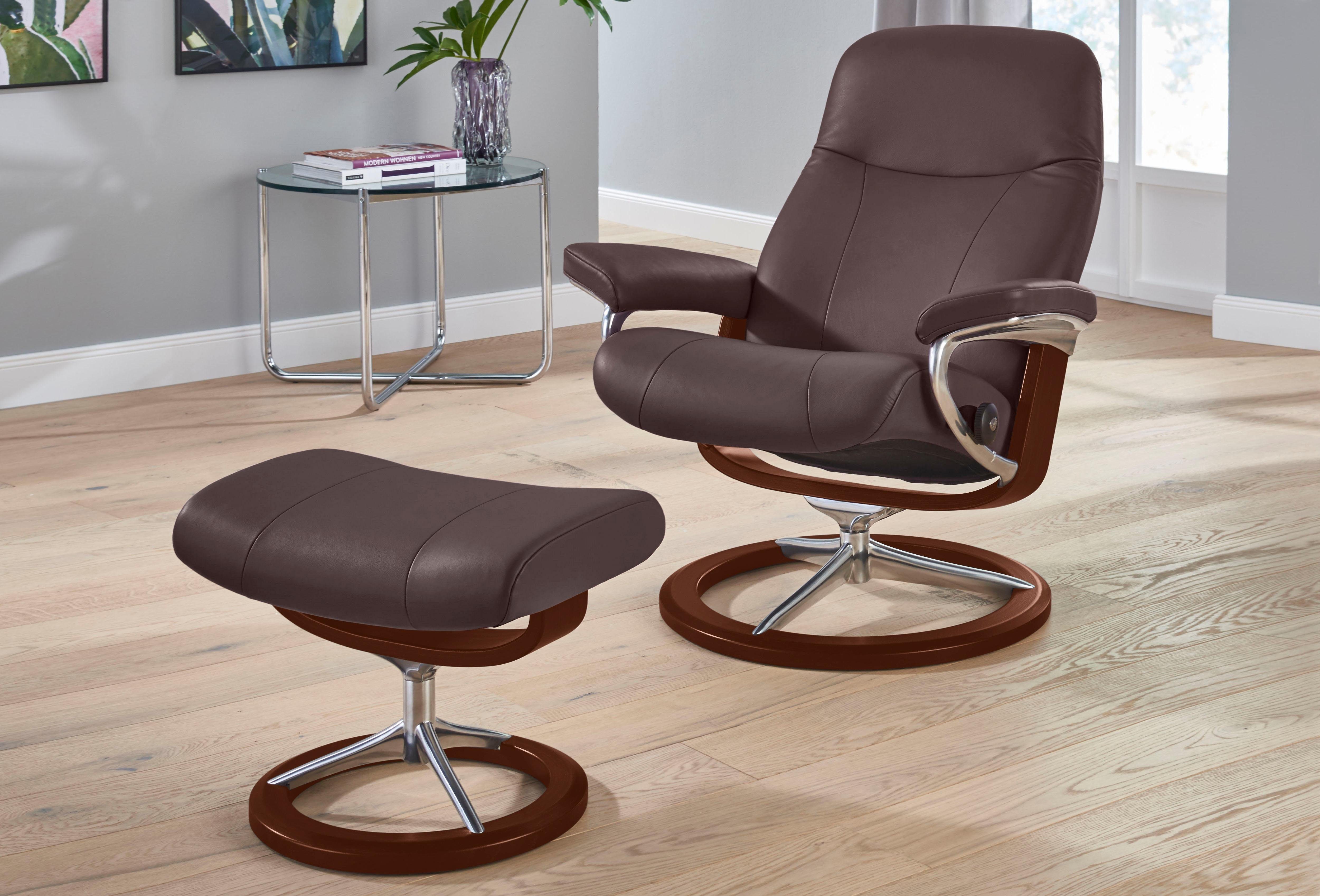 Stressless® Relaxsessel Garda (Set, Relaxsessel mit Hocker), mit Hocker, mit Signature Base, Größe L, Gestell Braun