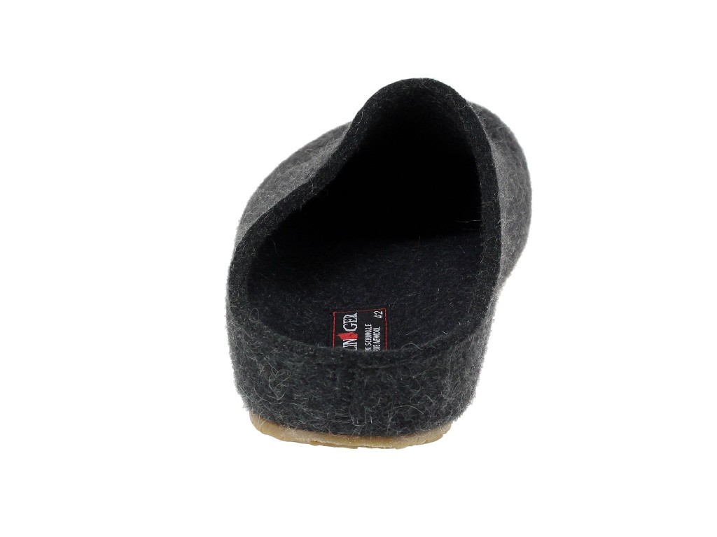 HAFLINGER Hausschuhe grau Michel-graphit Filz/Leder