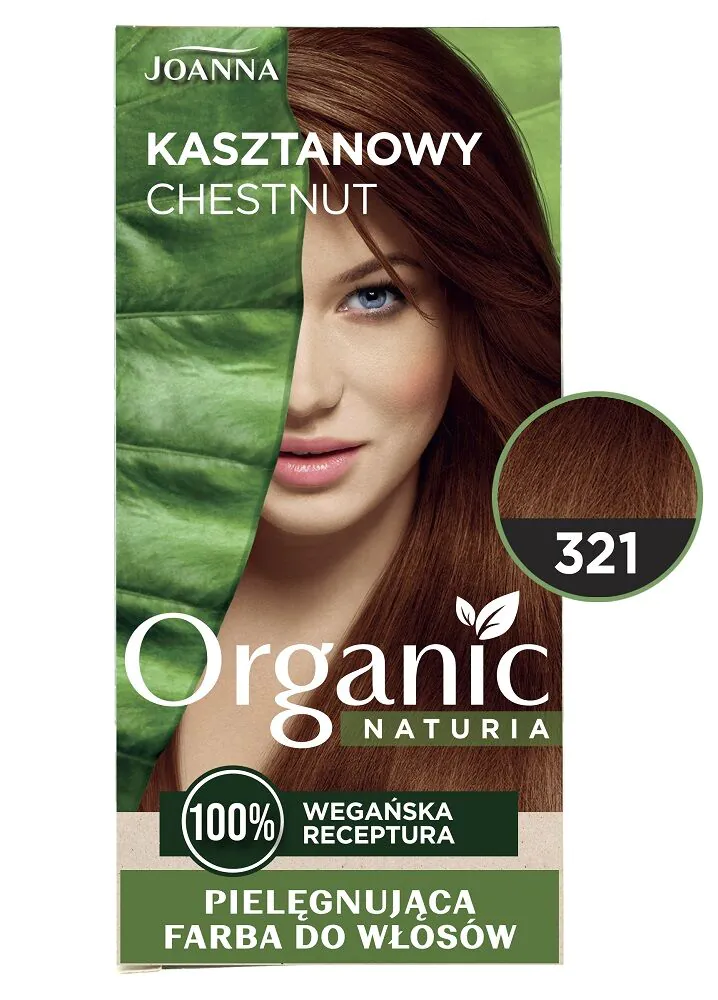 Joanna Naturia ekologiški veganiški plaukų dažai, kaštoninė spalva, 321