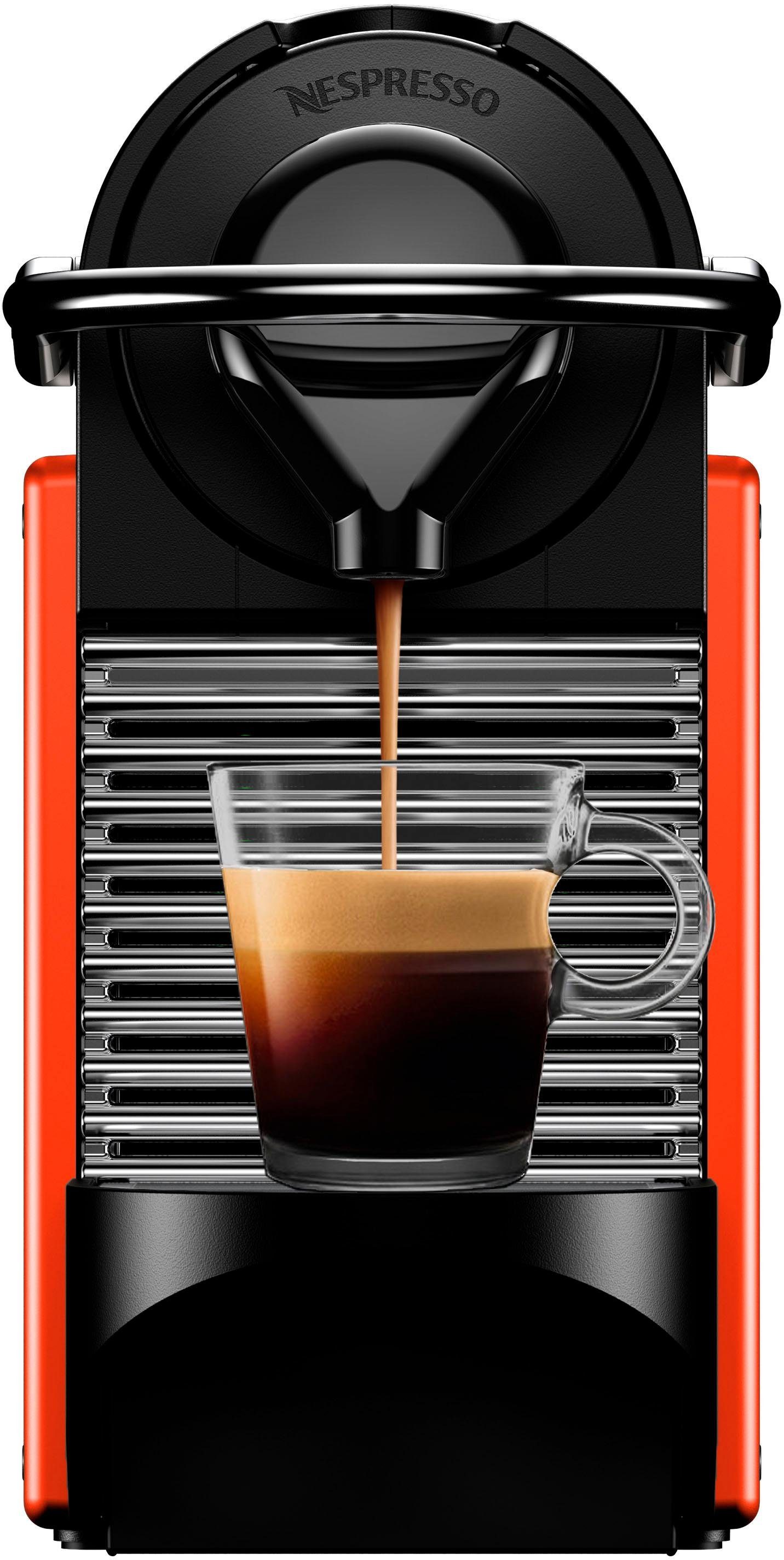 Nespresso Kapselmaschine Pixie XN3045 von Krups, Red, inkl. Willkommenspaket mit 14 Kapseln