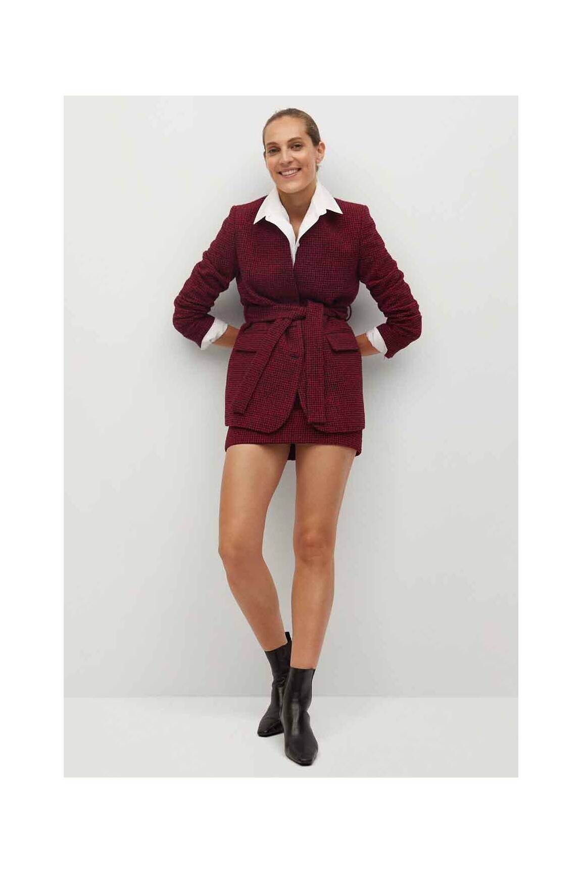 Mango Manteaux Longs Femme couleur rouge