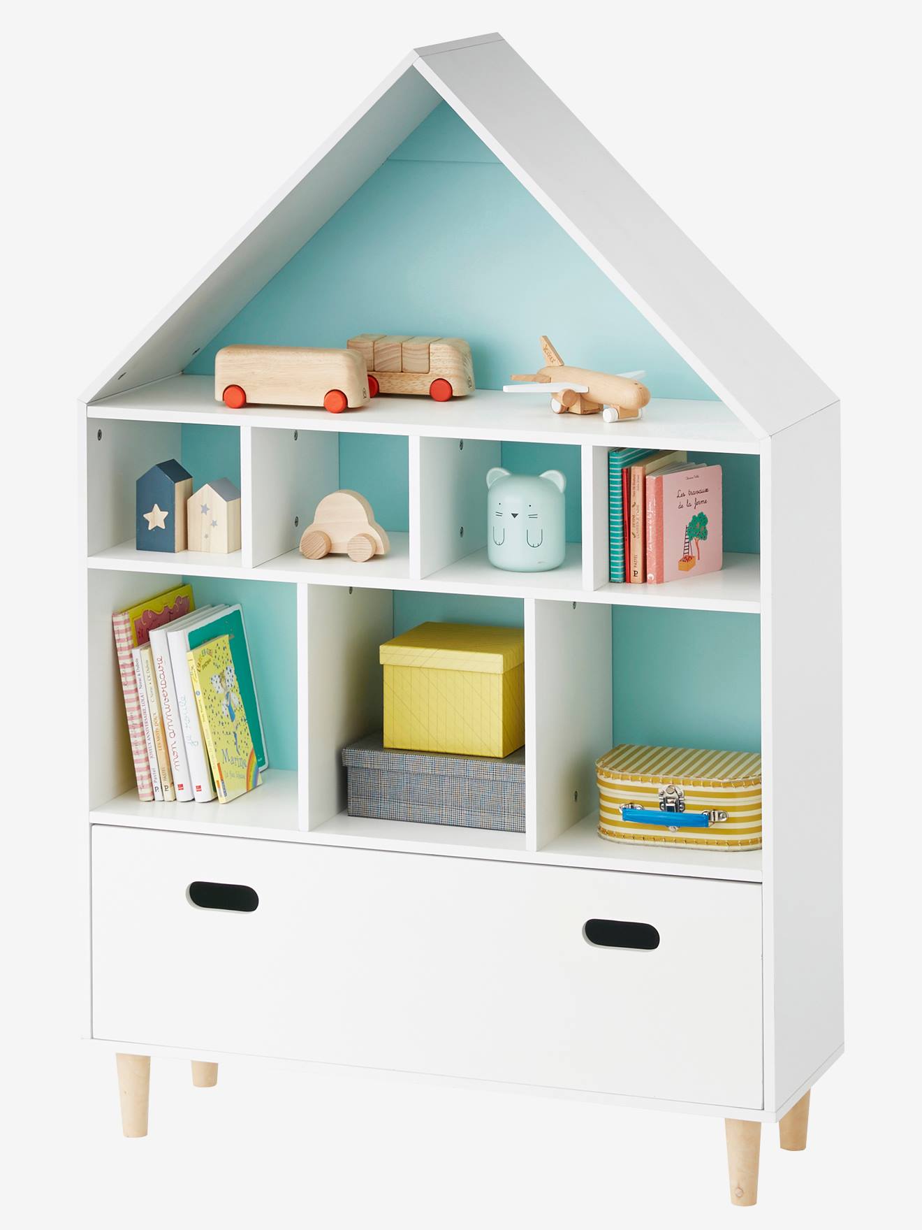 Vertbaudet Kinderzimmer Regal in Hausform MAISON - weiß