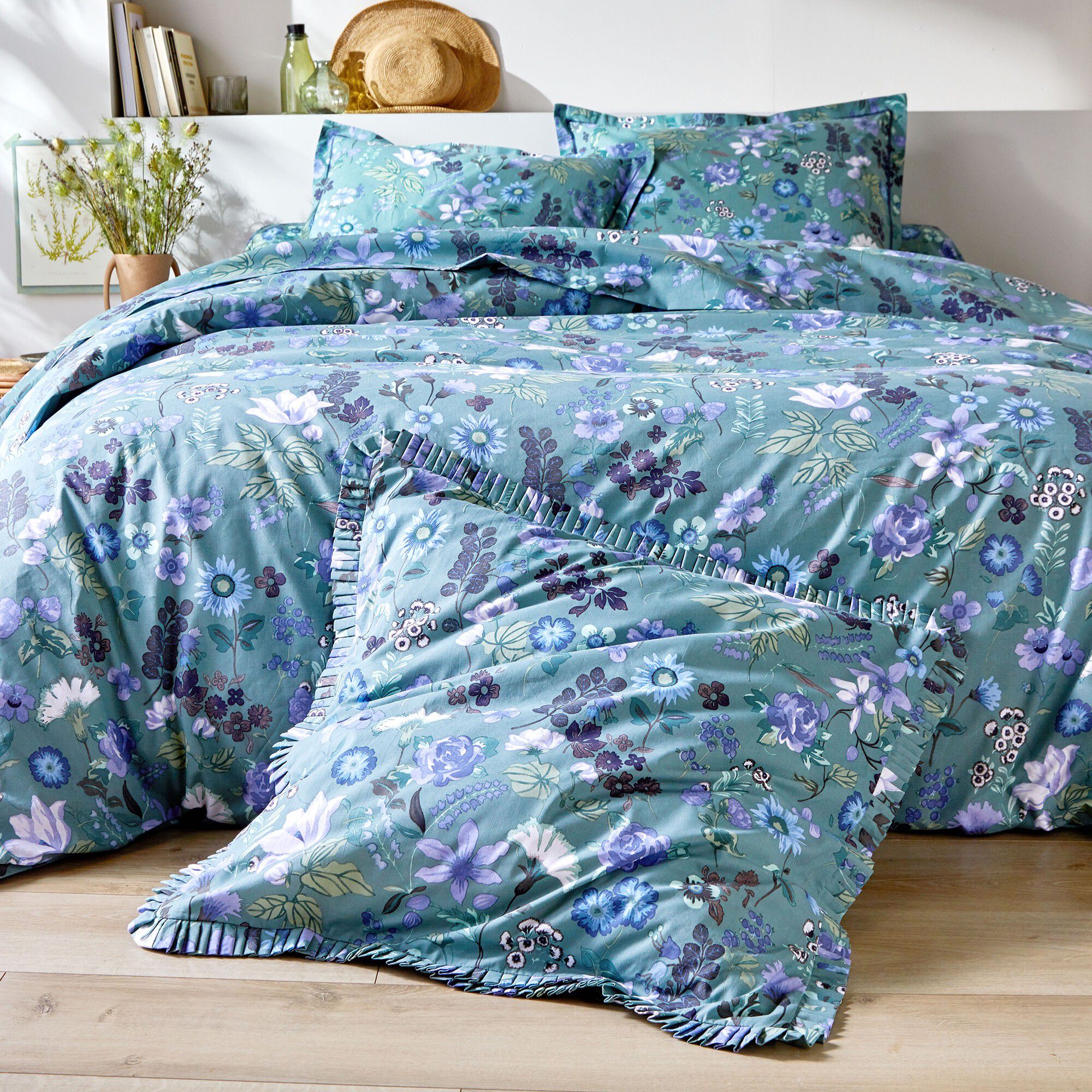Linge de lit Kelly en coton imprimé floral