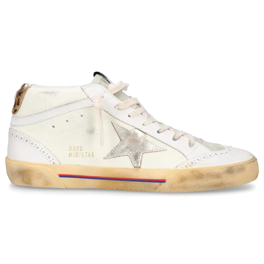 Golden Goose - Sneaker high Mid Star Classic Kalbsleder Veloursleder - weiß