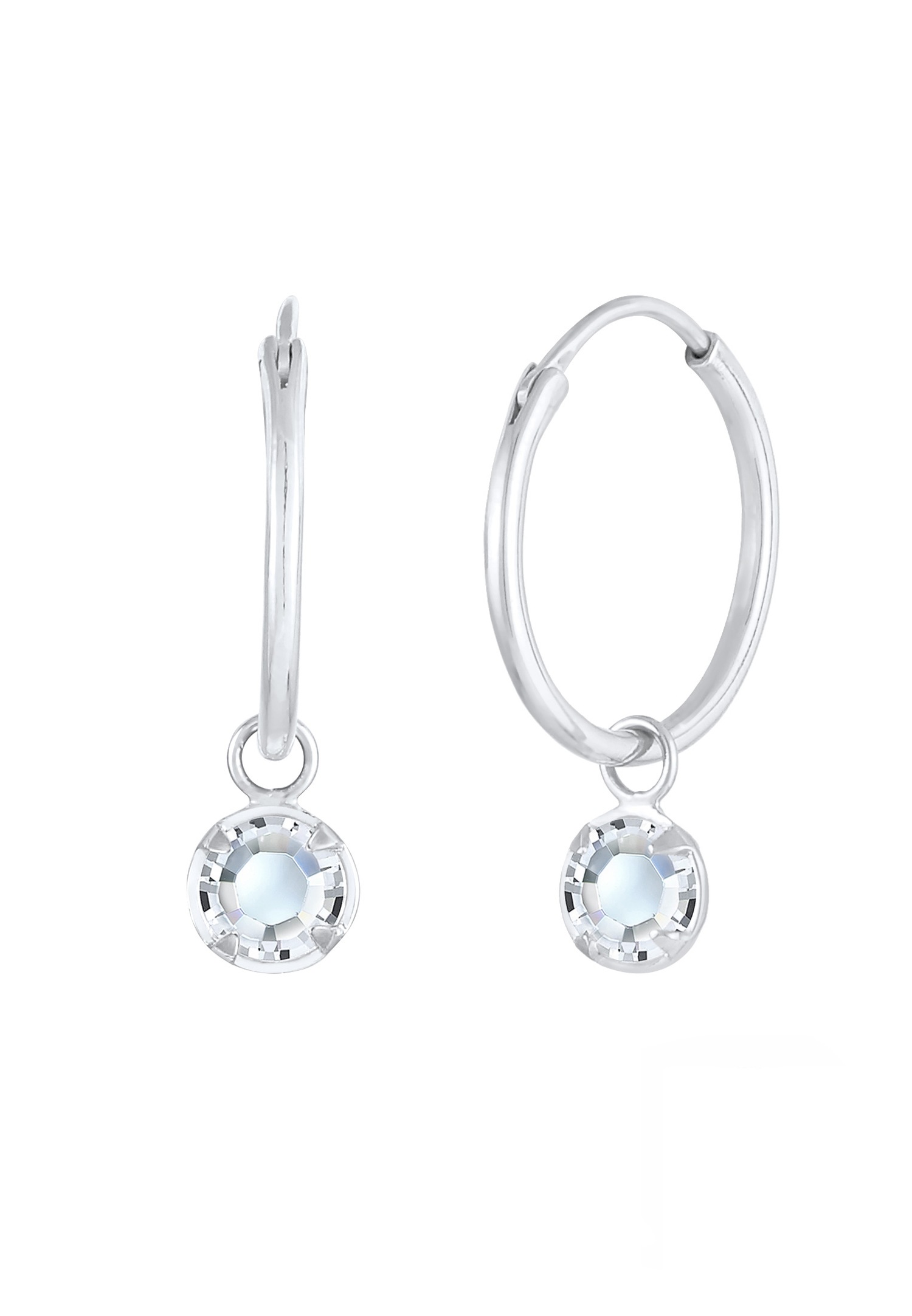 Wisiorek Elli Glamorous Filigree Solitaire z kryształami, kolczyki damskie - srebro (925/1000)