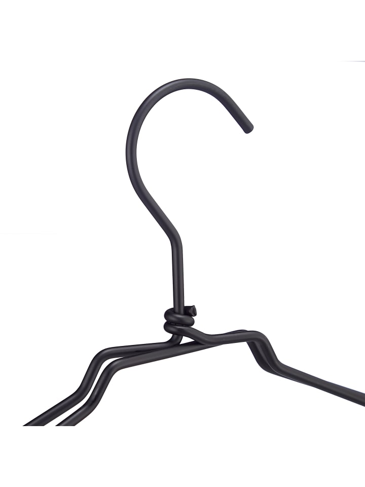 relaxdays 12er-Set: Kleiderbügel in Schwarz günstig kaufen onesize