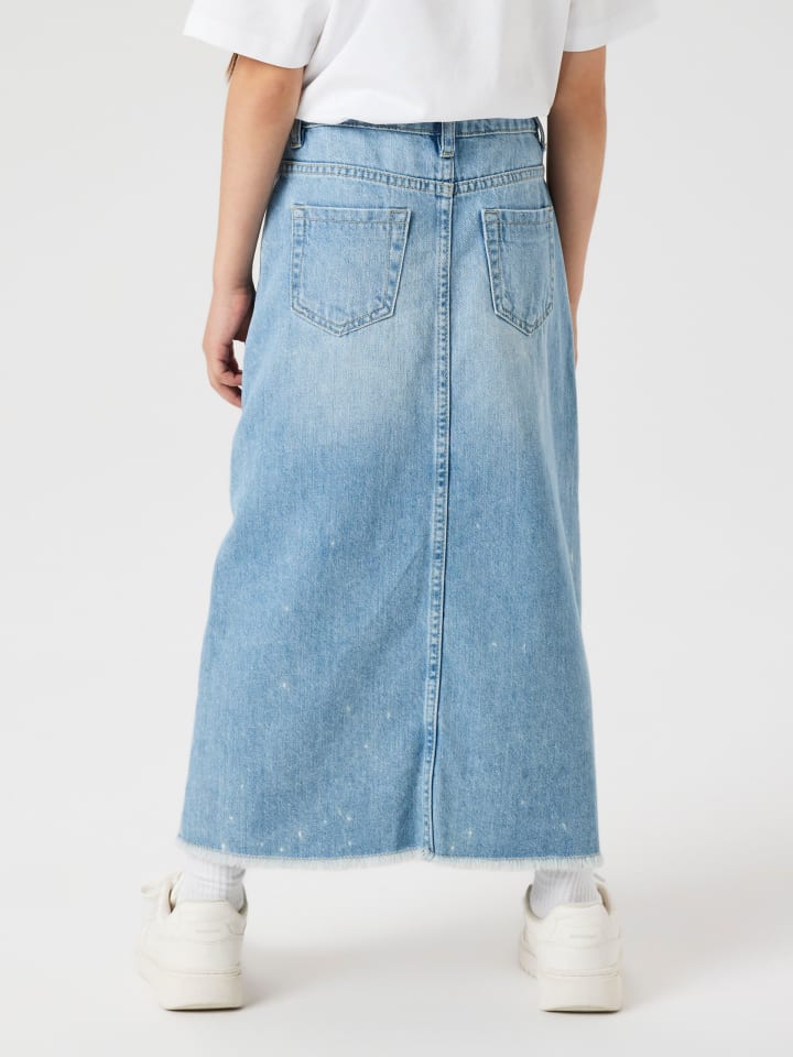 name it Jeansrock lang NKFKAT DNM LONG SKIRT 3724-BE in light blue denim günstig kaufen