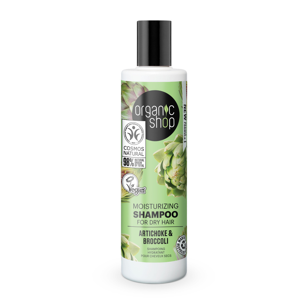 organic shop Shampoing cheveux secs Artichaut Brocoli Vegan Naturel Shampoing