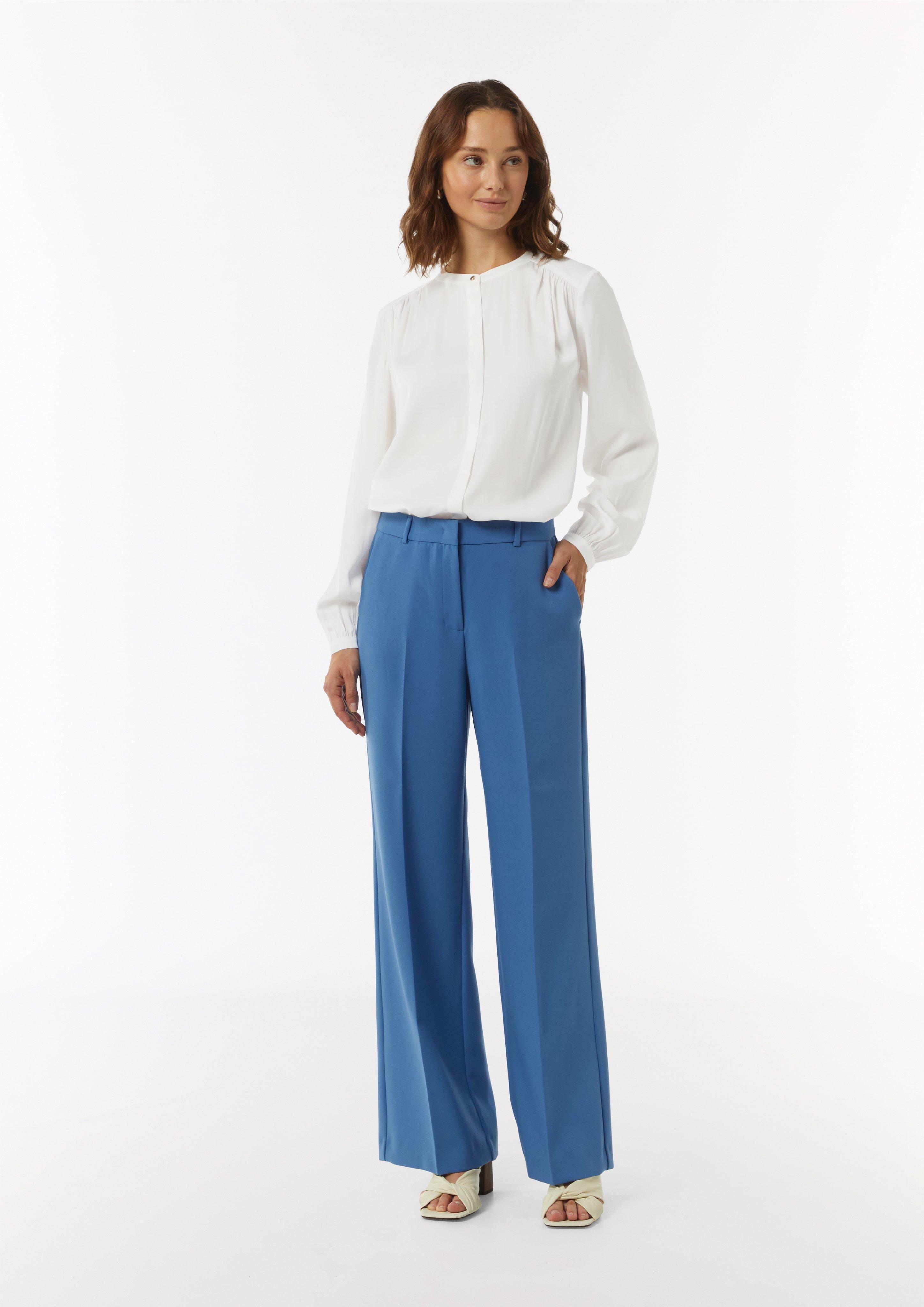 Satin-Bluse mit Raffung - weiß