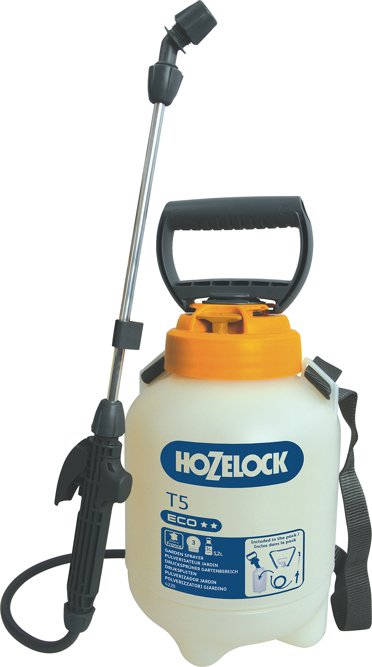 Hozelock 100-003-484 T5 Trykksprøyte 3L kapasitet opptil 150 m²