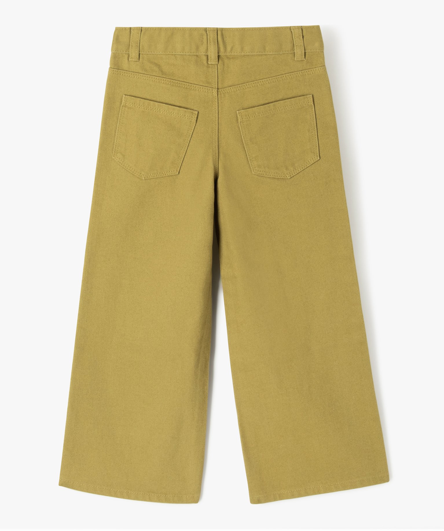Pantalon large en toile denim colorée fille vert | GEMO