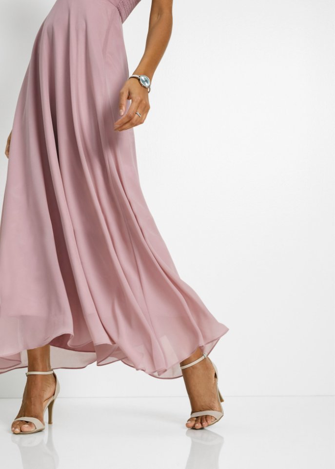 Chiffonkleid mit Pailettenstickerei