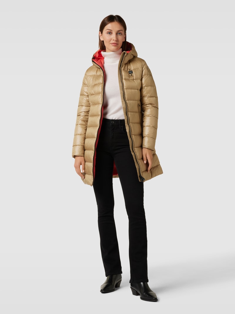 Kurzmantel mit Steppnähten in camel