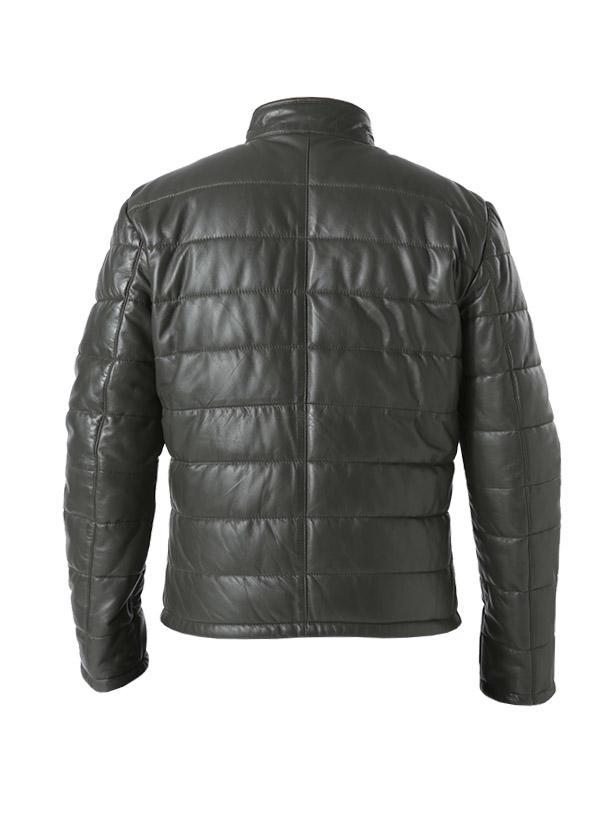 JOOP!, Lederjacke Stepo, Lammnappa wattiert, oliv