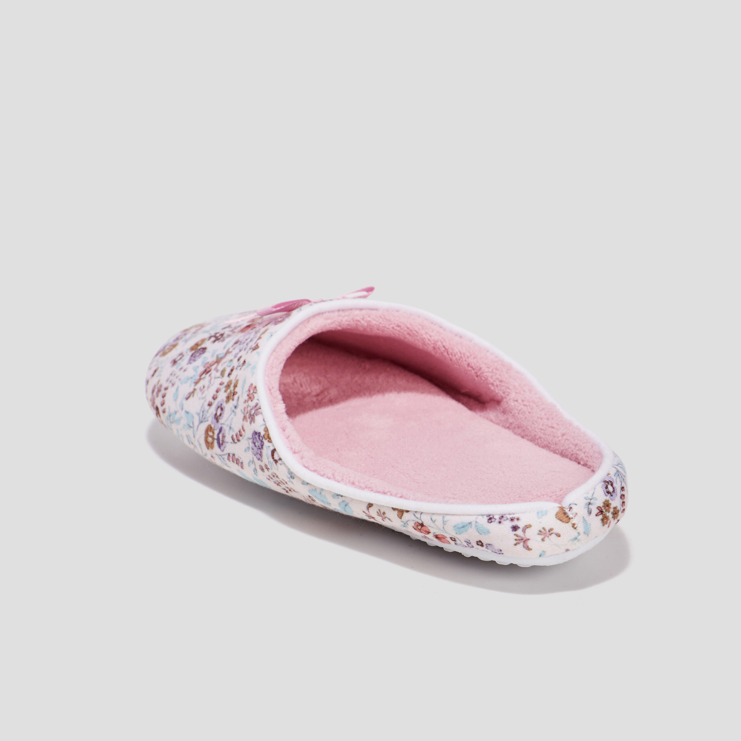 Chaussons mules fleuris rose femme | La Halle