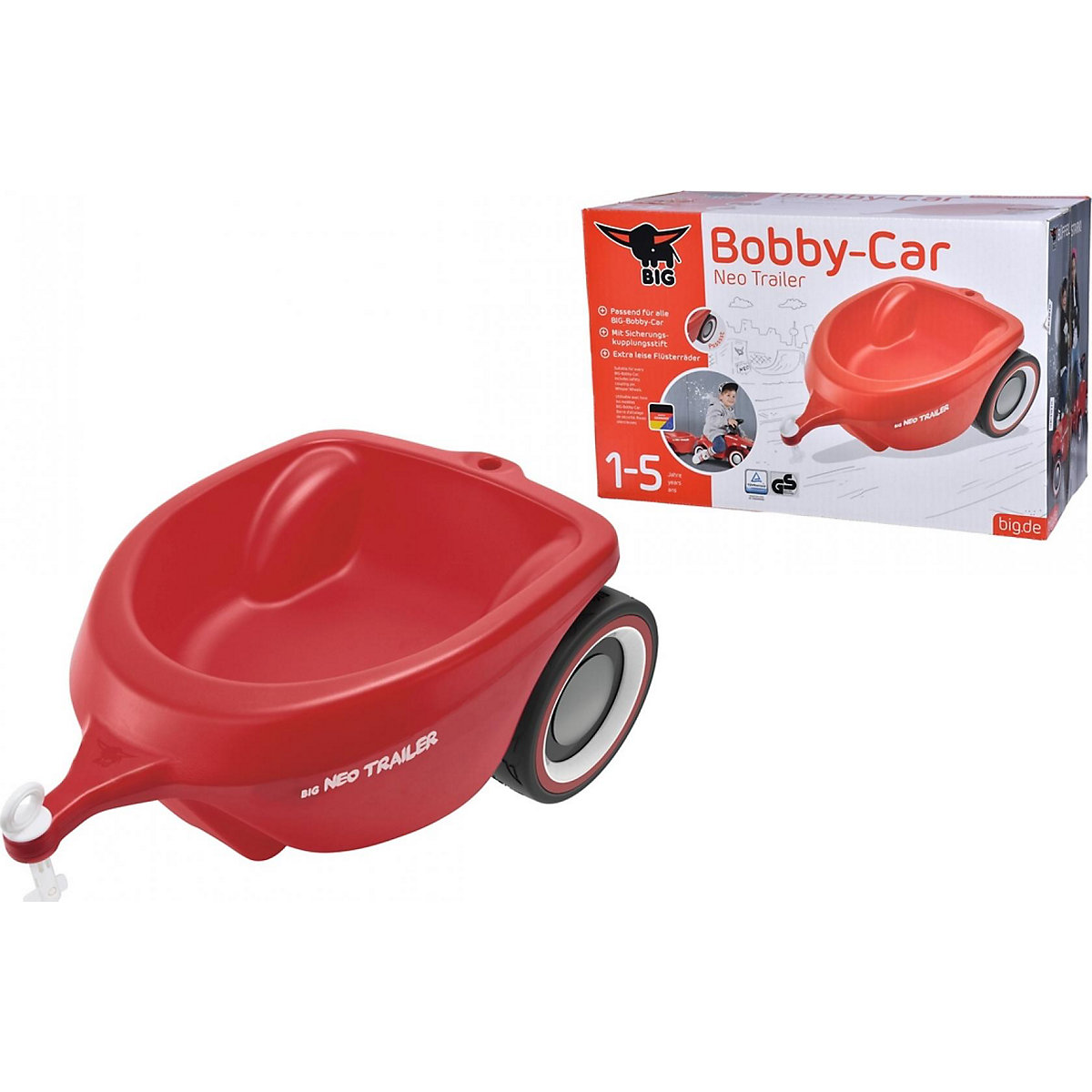 BIG Bobby Car Trailer - Anhänger NEO, rot