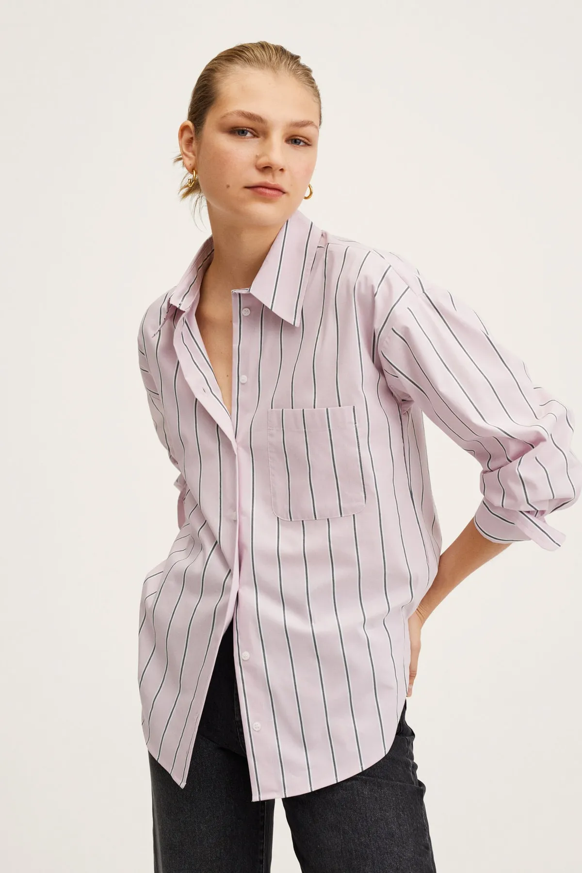 MANGO  Hemd - Rosa - Regular Fit