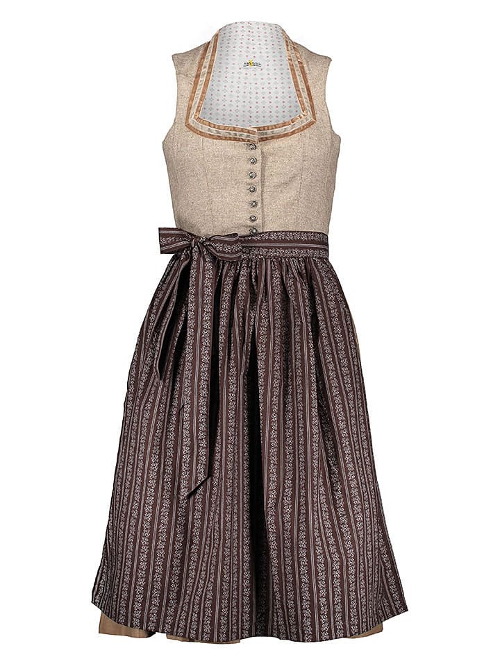 Almsach Dirndl in Beige/ Braun günstig kaufen