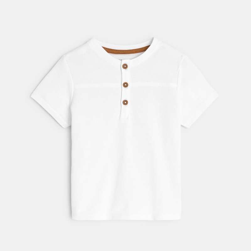Bermuda à bretelles et t-shirt maille piquée marron bébé garçon