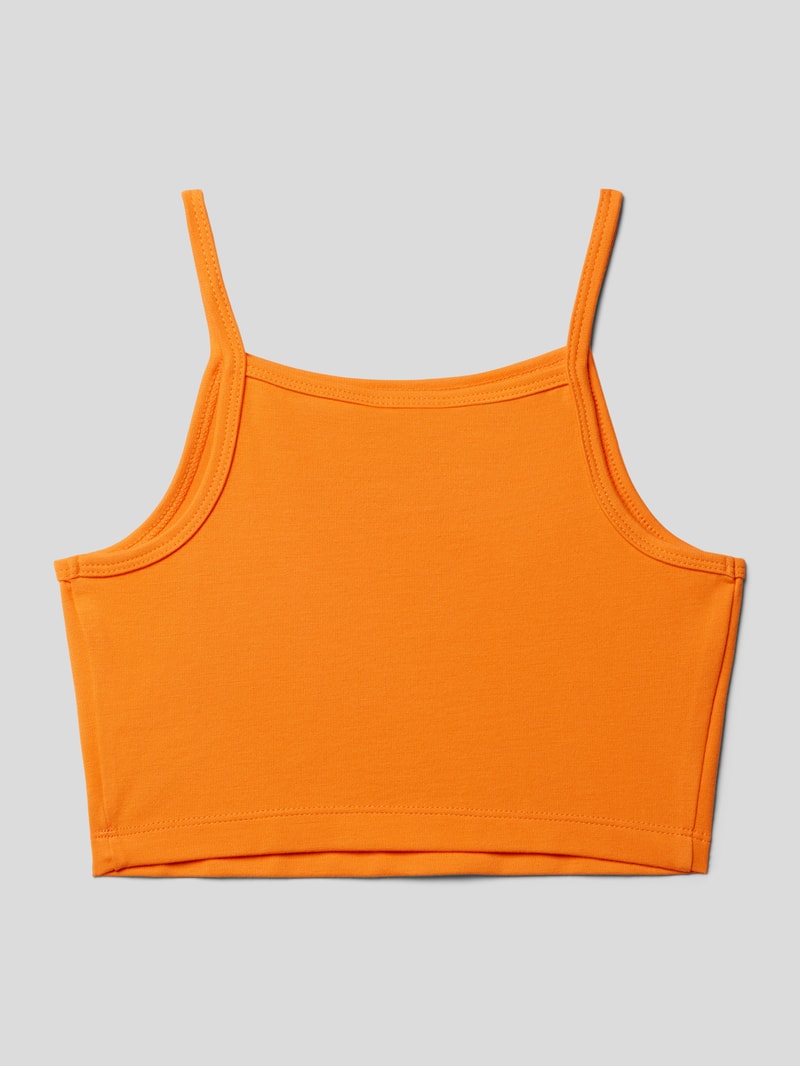 Crop Top mit Label-Print in orange
