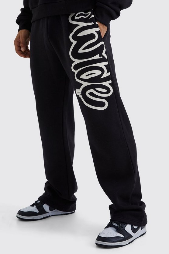 Lockere Jogginghose mit Worldwide Graffiti Print
