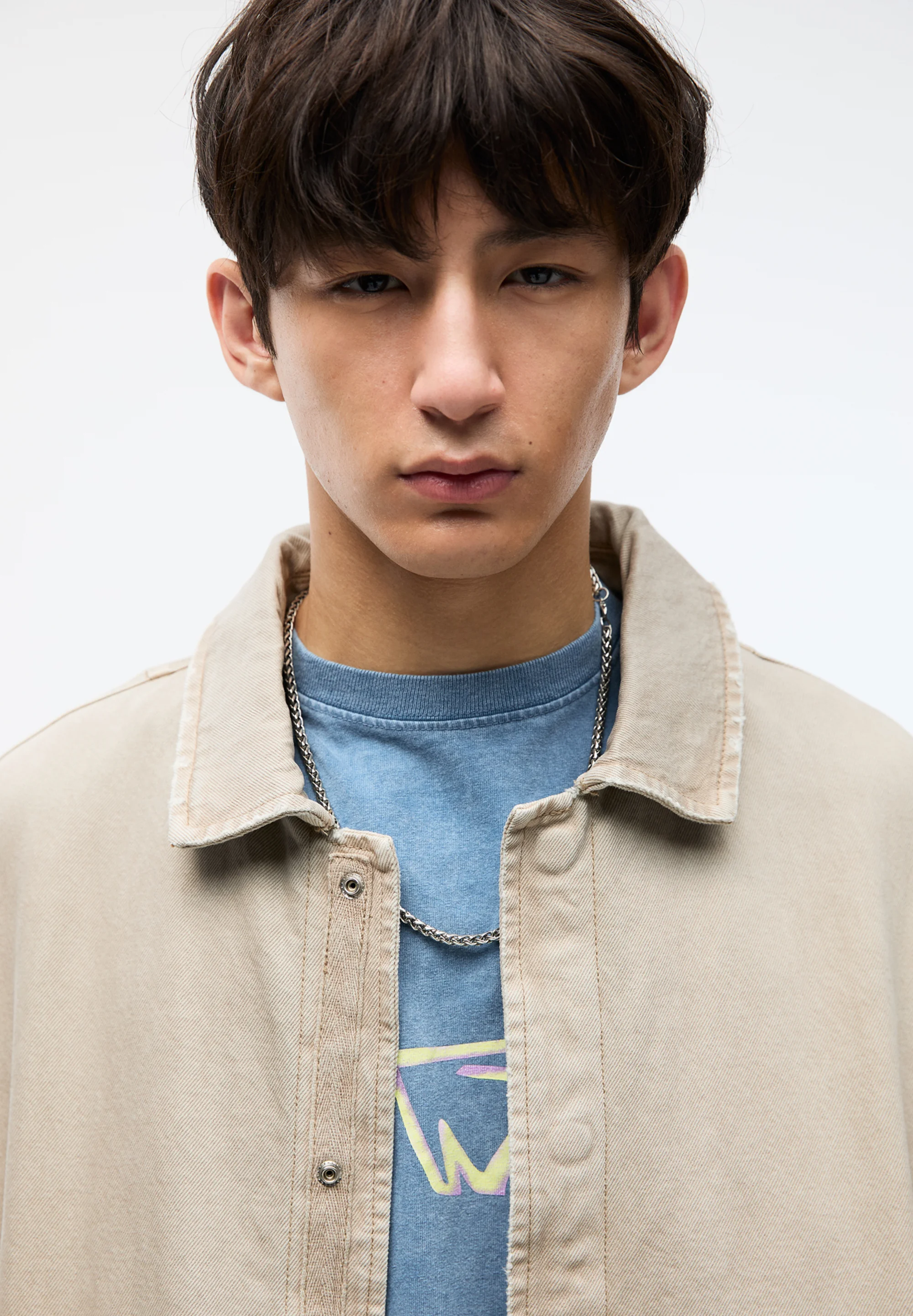 PULL&BEAR STWD CINTURA COSTURADA - Chaqueta vaquera