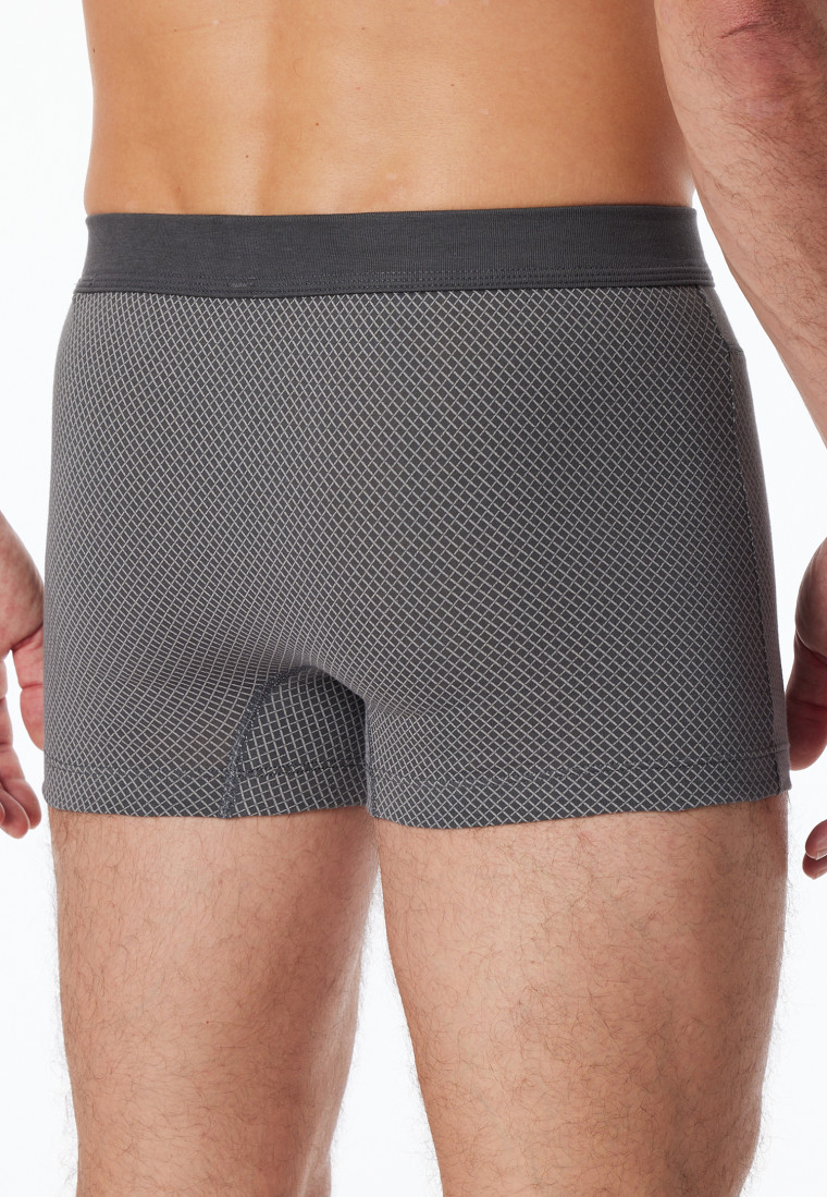 Shorts Organic Cotton gemustert anthrazit - Comfort Fit