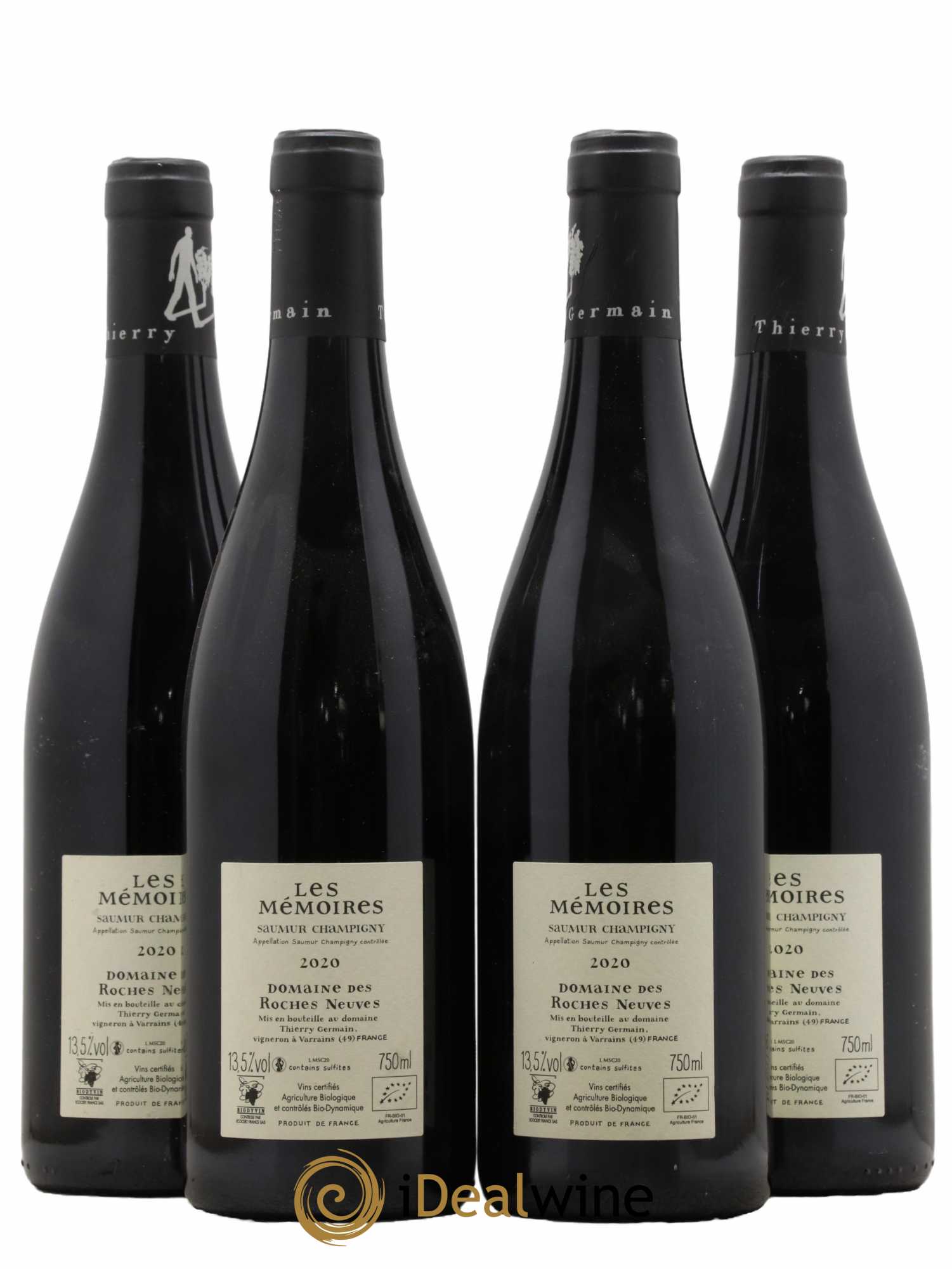 Saumur-Champigny Les Mémoires Domaine des Roches Neuves - Thierry Germain  2020 - Lot de 4 Bouteilles