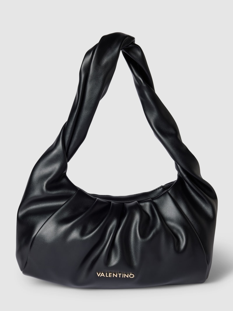 Shoulder Bag mit gelegten Falten Modell 'LAKE' in schwarz