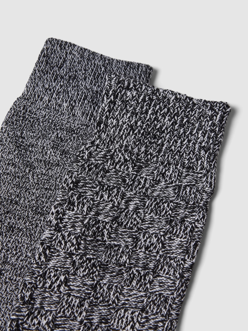 Socken mit Label-Details im 2er-Pack Modell 'BASKET' in mittelgrau meliert