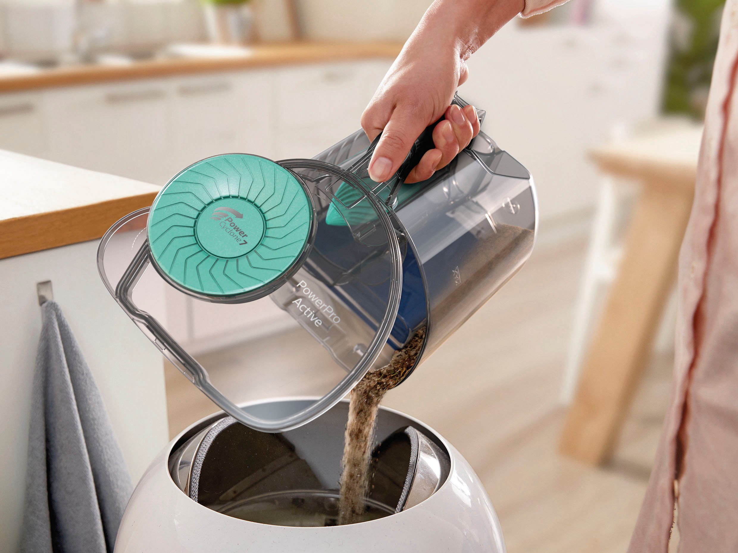 Philips Bodenstaubsauger FC9555/09, 900 W, beutellos, mit 1,5 l Fassungsvermögen und Tri-Active+-Düse