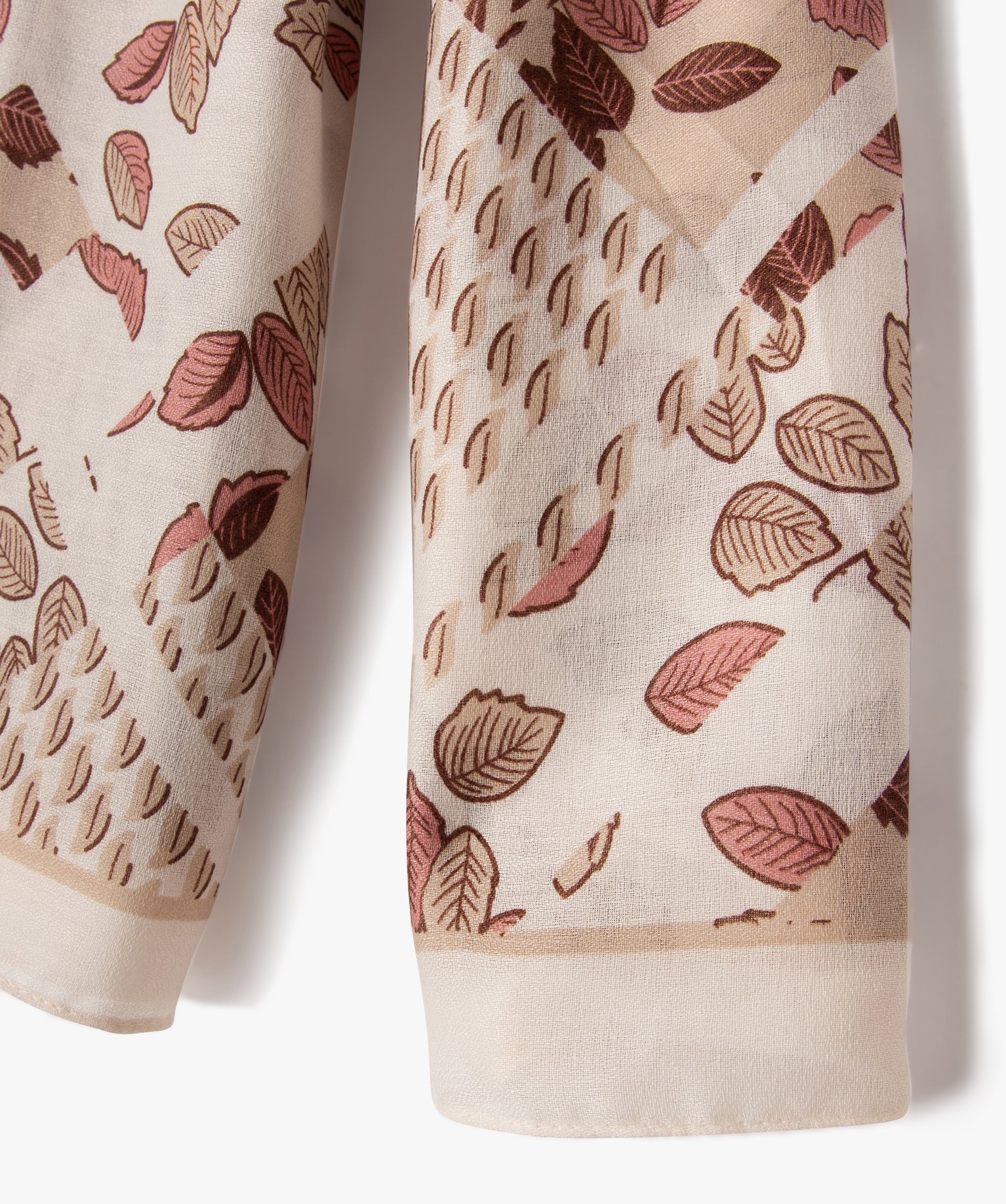 Foulard à motif feuillage femme ecru | GEMO