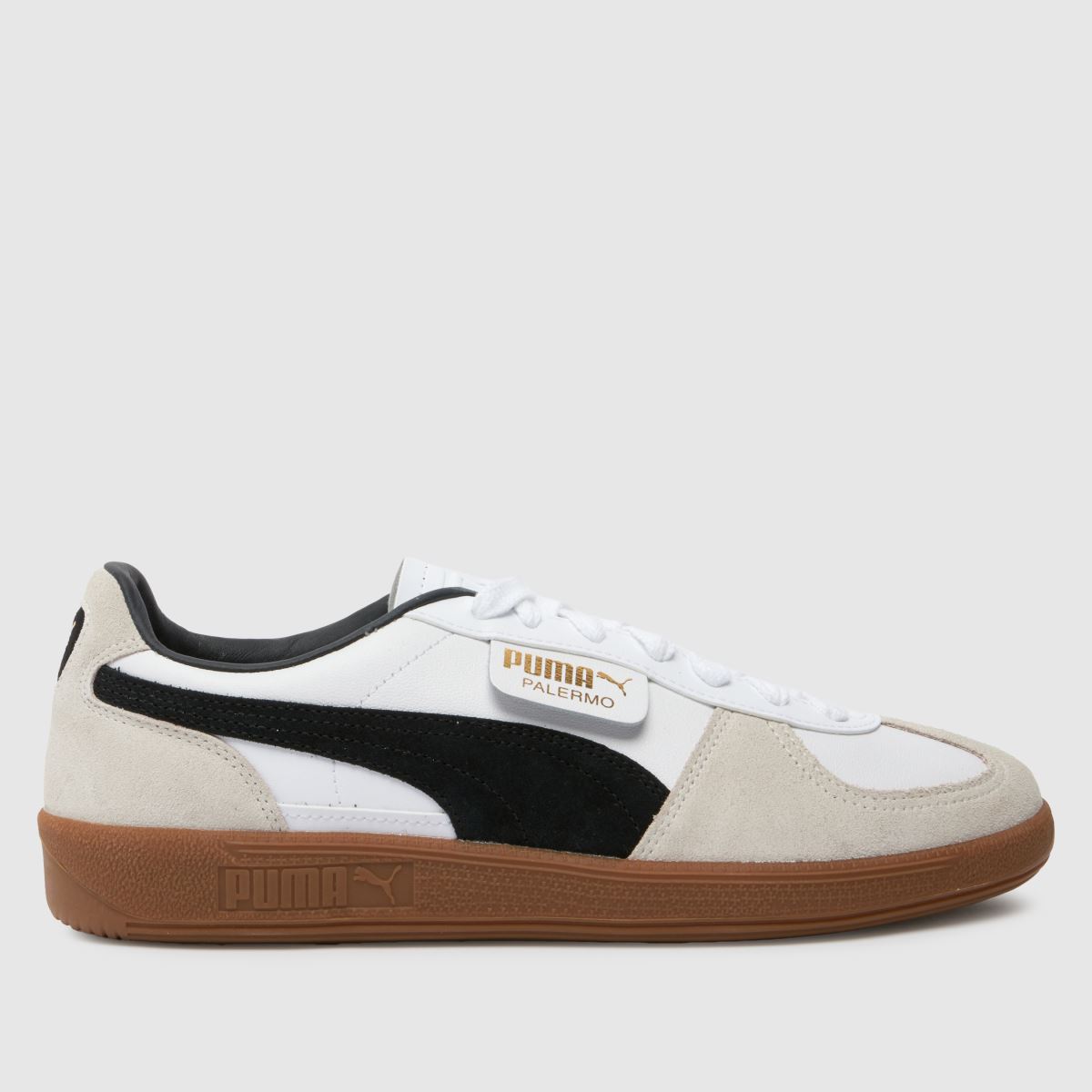 PUMA Palermo lädersneakers i vitt och svart