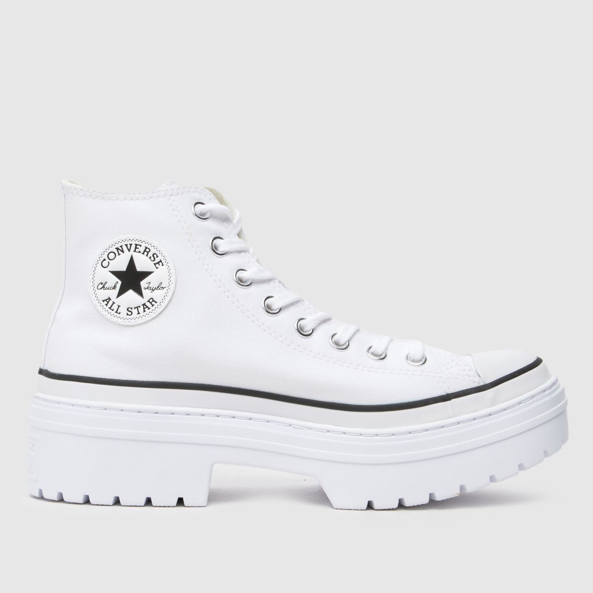 Converse – All Star – Vita sneakers med klack och sladd