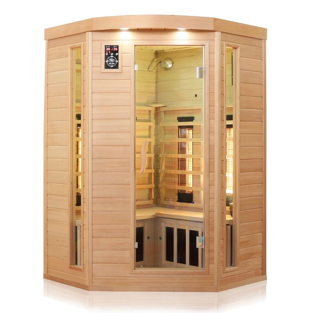 Dewello Infrarotkabine Infrarotsauna LAKEFIELD 3 120cm x 120cm x 190cm Dual-Therm