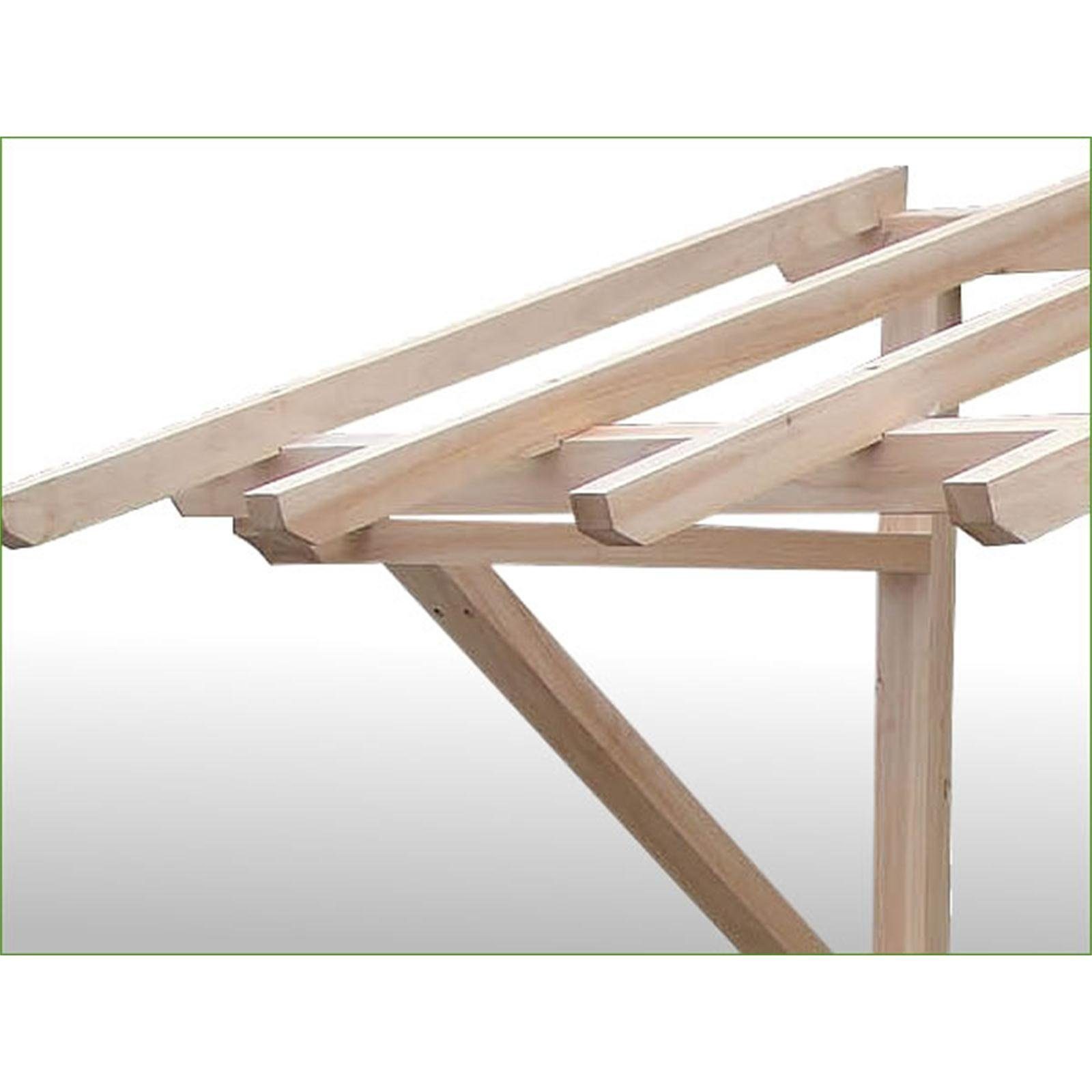 Melko Pultvordach Haustürvordach Überdachung Türdach aus Holz 205 cm Pultvordach 2050 mm NEU (Stück), Unbehandelt