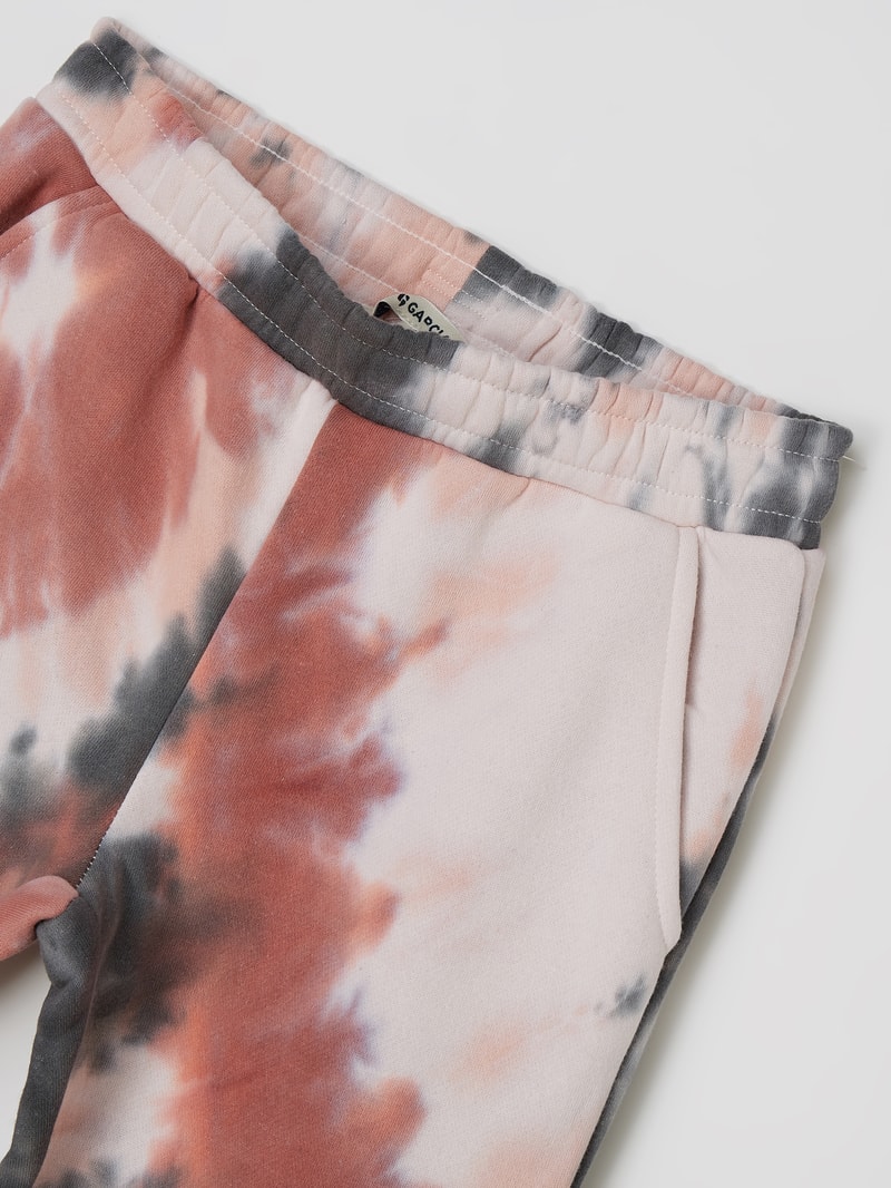 Sweathose im Batik-Look in offwhite