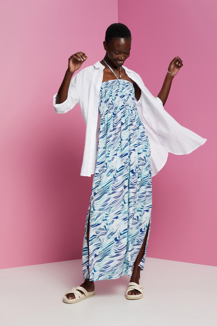 Maxi-Strand-Kleid mit Print