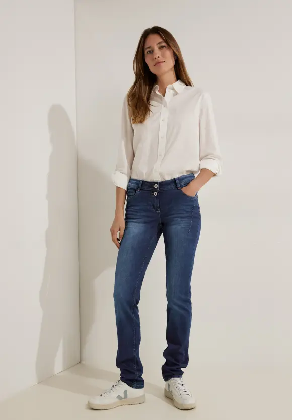 CECIL Mittelblaue Casual Fit Jeans