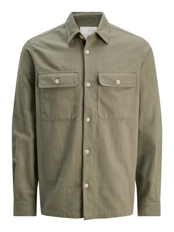 JACK & JONES PLUS Overshirt in Tea Leaf günstig kaufen