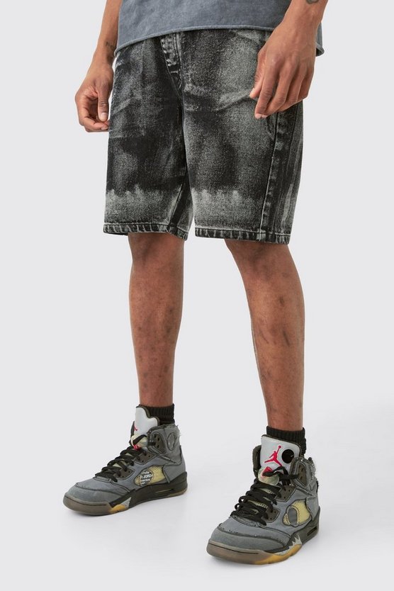 Tall gerade Shorts mit Acid-Effekt