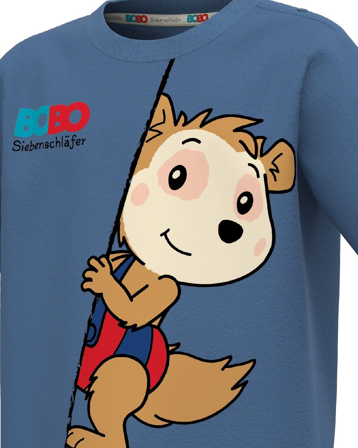 Bobo Siebenschläfer Langarmshirt Blau 100 % Bio-Baumwolle, unisex