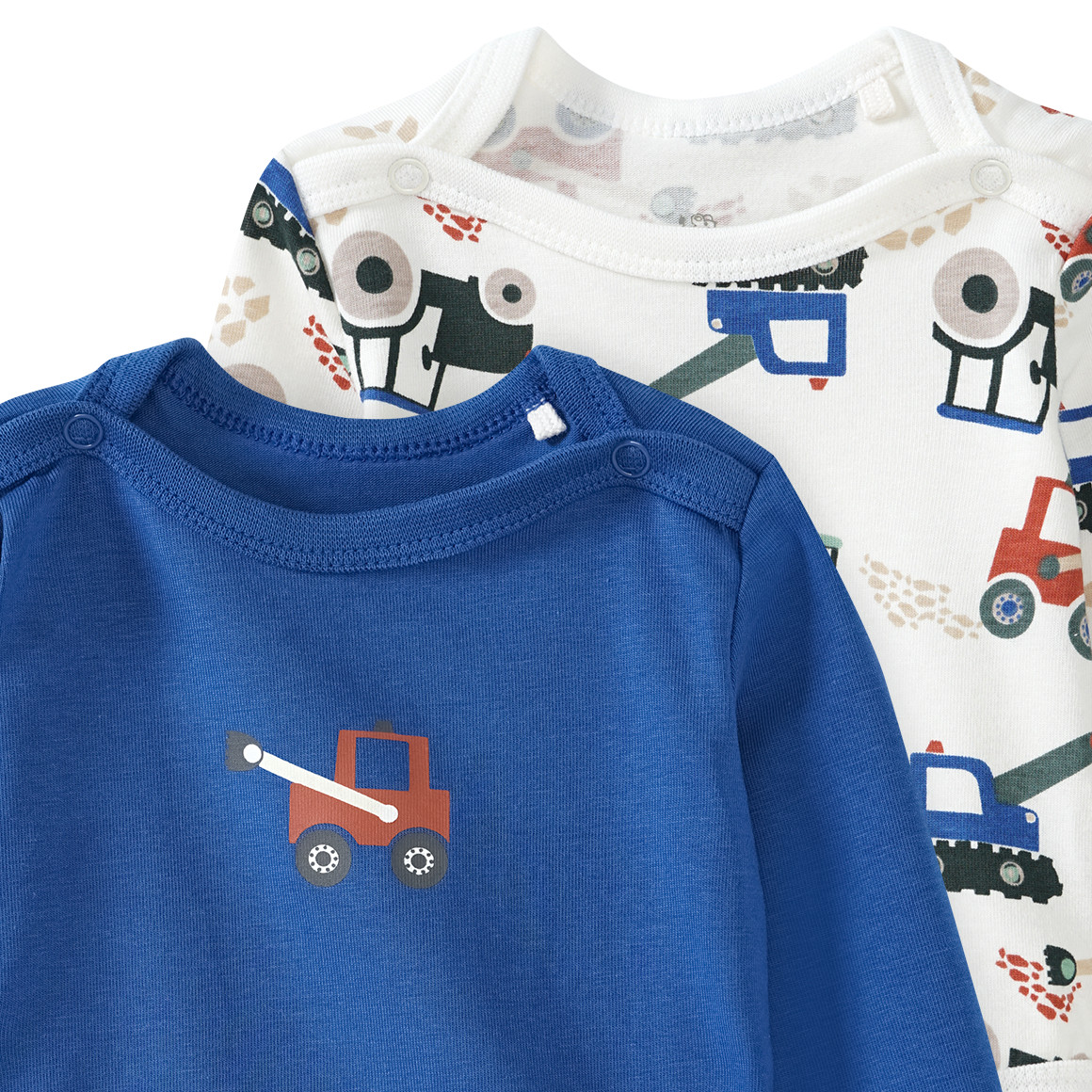 2 Baby Langarmbodys in verschiedenen Dessins