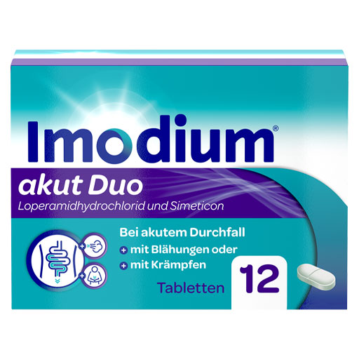 IMODIUM akut Duo 2 mg/125 mg Tabletten  12 St  Tabletten